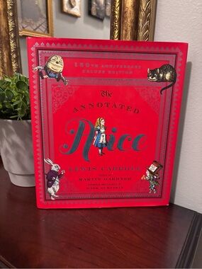 The Annotated Alice by Lewis Carroll Red Decorative Hardcover